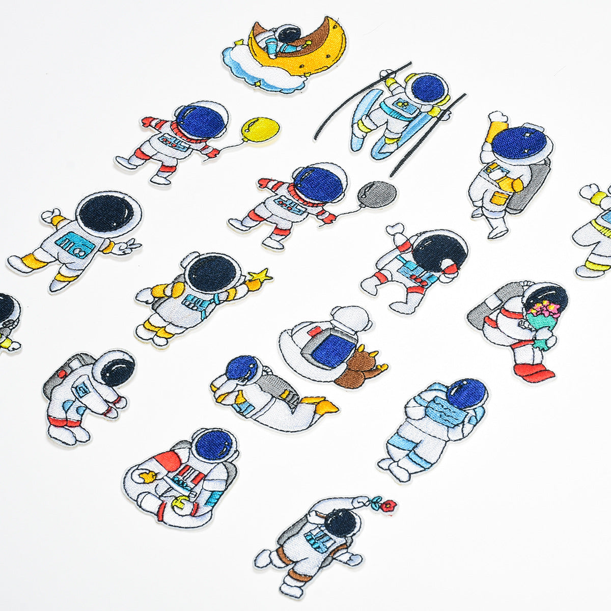 Wholesale Space Astronaut Embroidered Patch Twill Fabric DIY Craft Supply Decorative Towel Home Decor