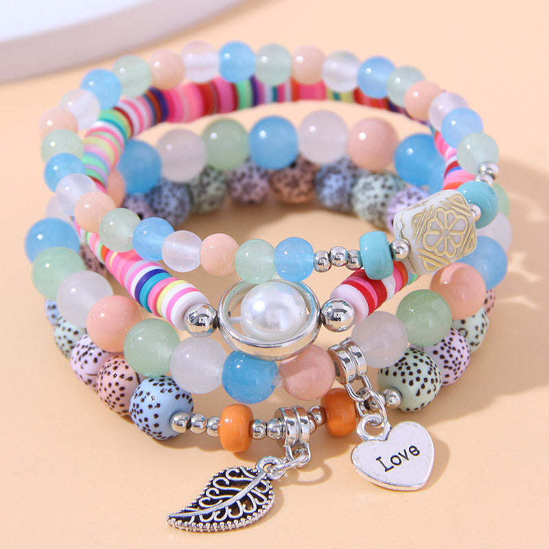 Pulsera multicapa de aleación de la aleación del corazón del corazón del corazón al por mayor