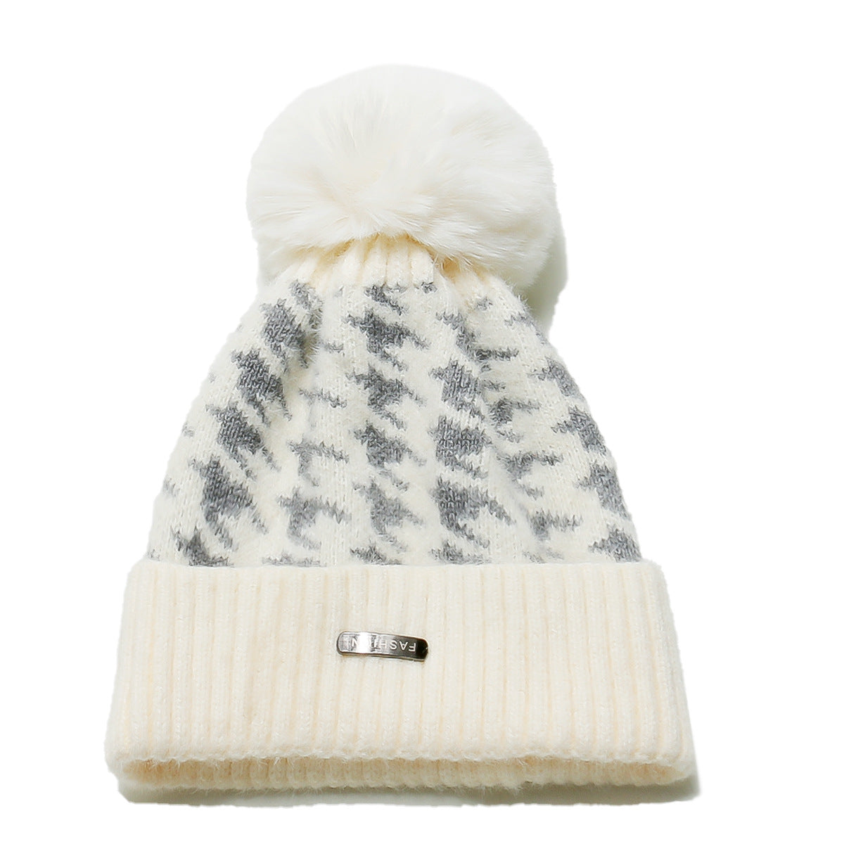 Wholesale Autumn/winter New Casual and Versatile Trend Houndstooth Knit Hat