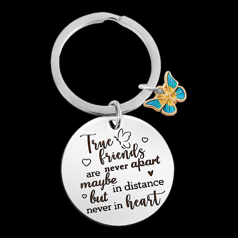 Wholesale Stainless Steel Friendship Butterfly Keychain
