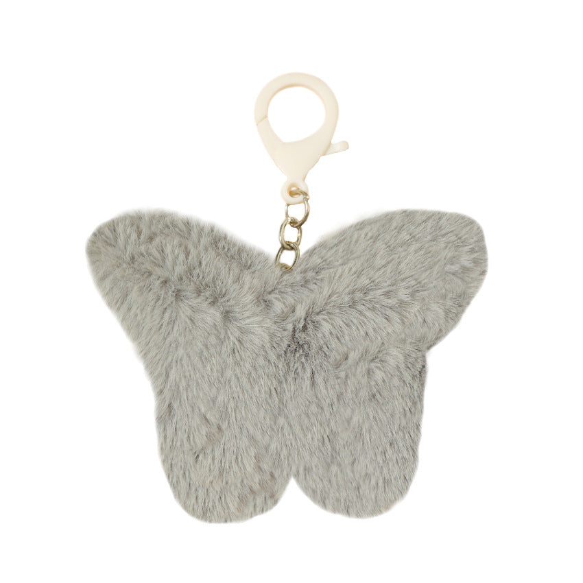 Wholesale Plush Butterfly Imitation Rabbit Fur Keychain