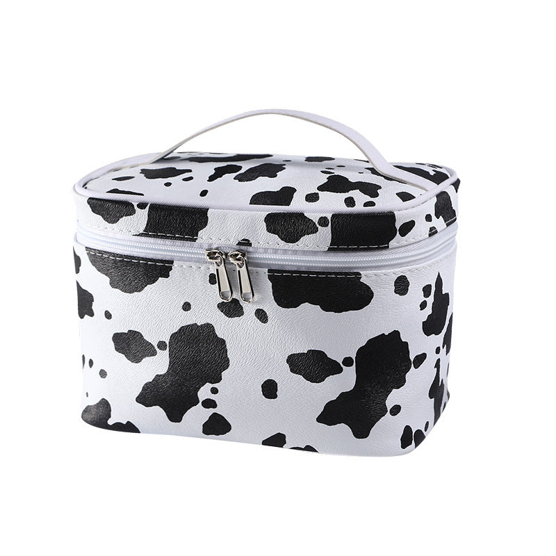 Wholesale Cow Pattern Cosmetic Bag Portable Travel PU Storage Bag Waterproof Storage Bag