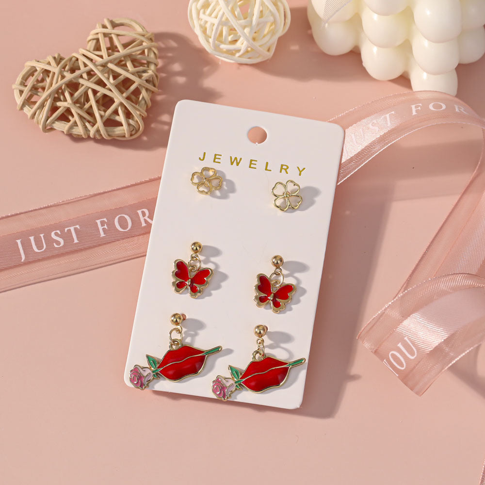 Wholesale Valentine' s Day Love Bow  Acrylic Earrings