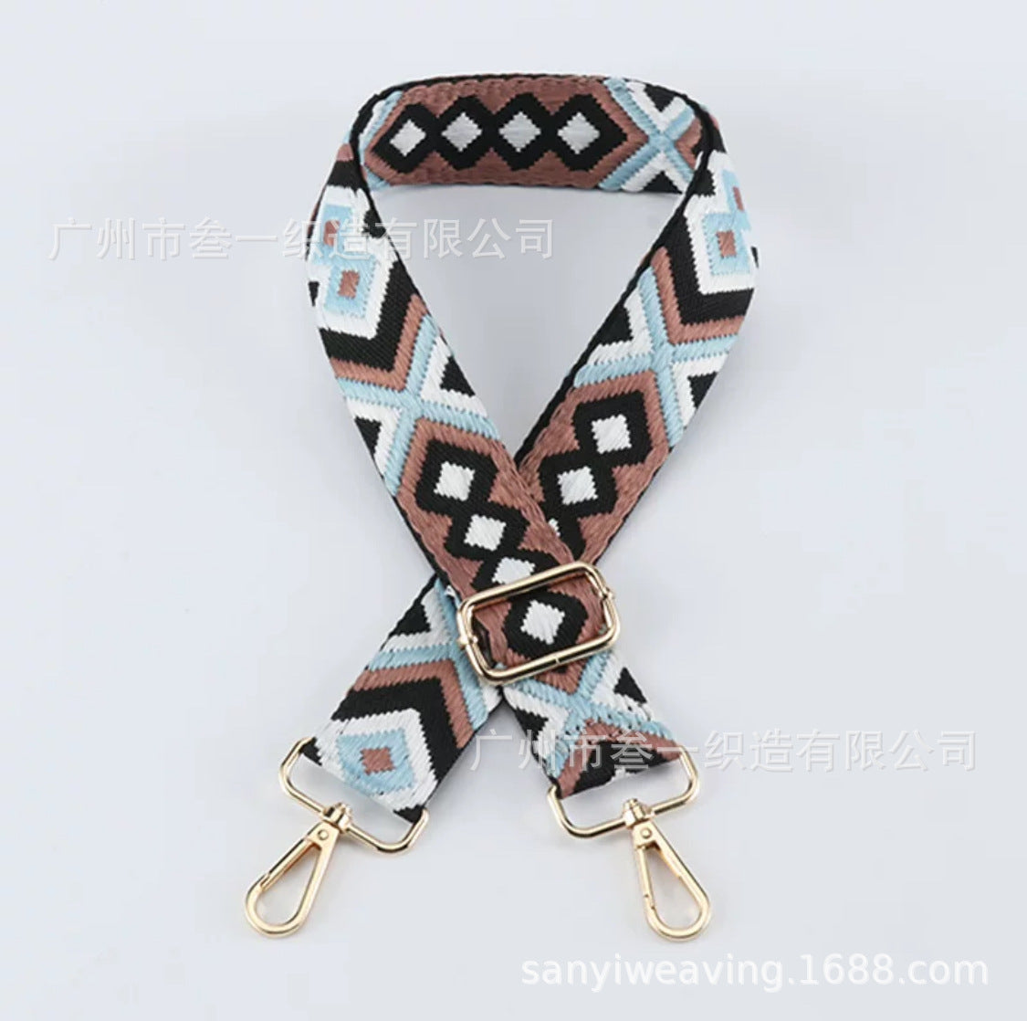 Wholesale All-match Ethnic Style 3.8cm Diamond Jacquard Adjustable Lengthened Retro Style Bag Strap