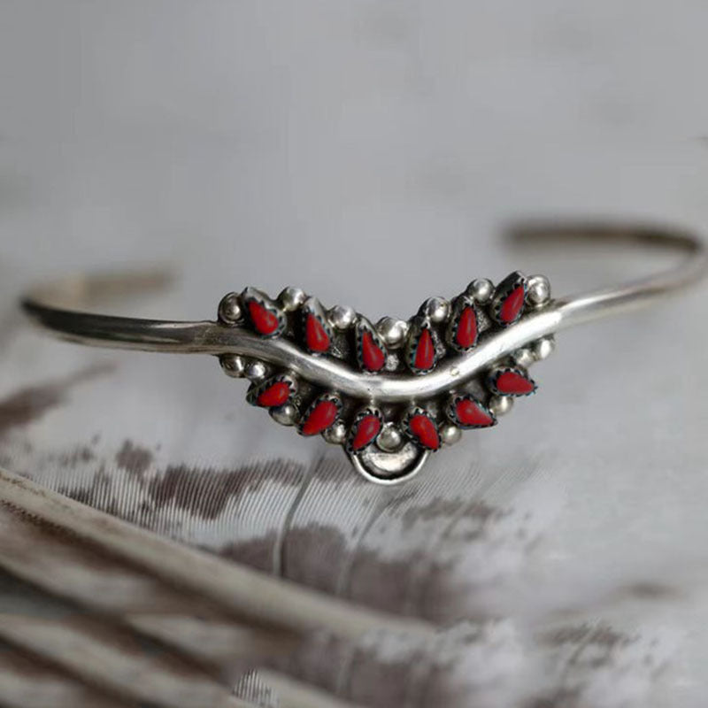 Wholesale Bohemian Vintage Natural Turquoise Open Bracelet