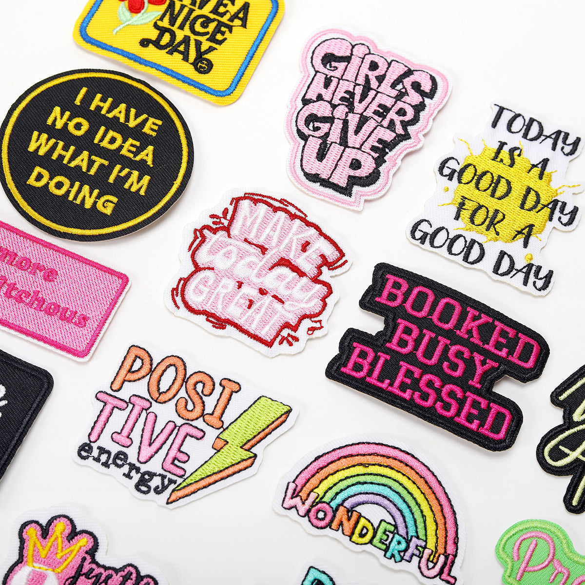 Wholesale Inspirational  encourages English embroidery DIY Patches
