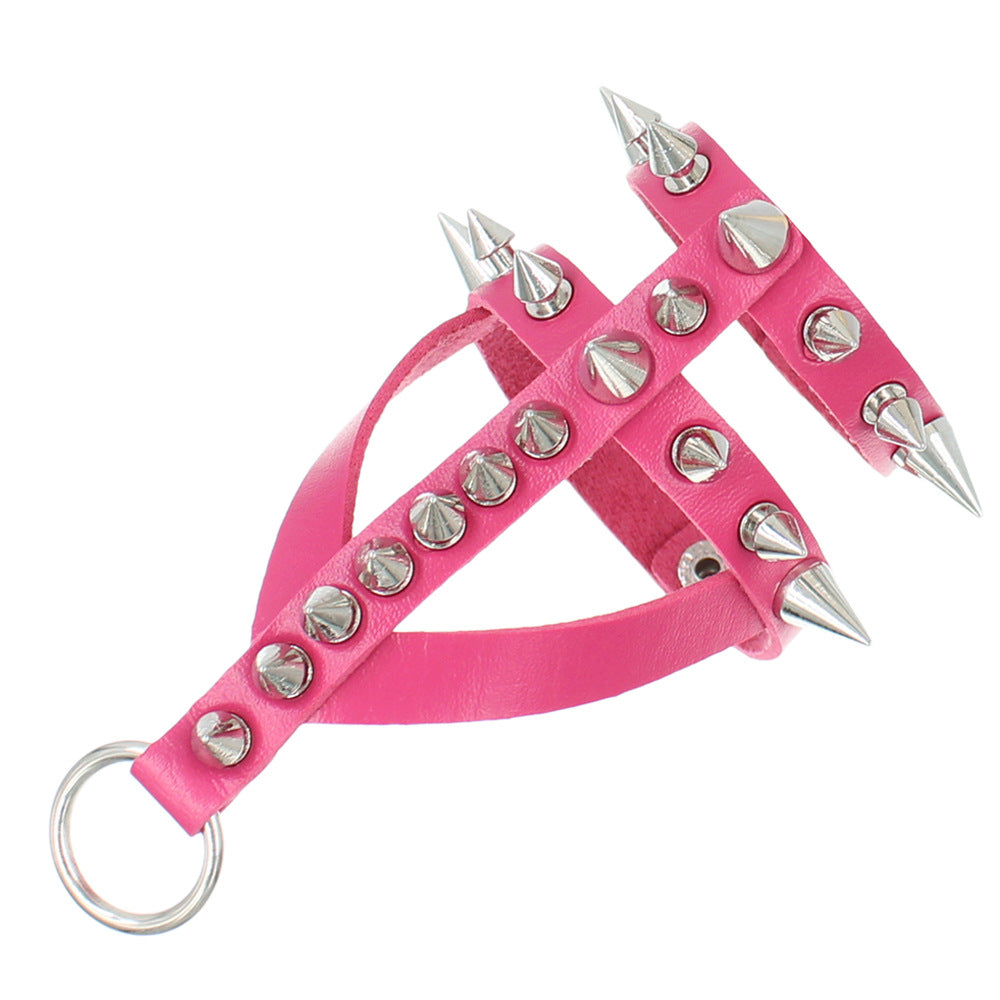 Wholesale  Dark Exaggerated Gothic Bracelet PU Leather Pointed Rivet Bracelet