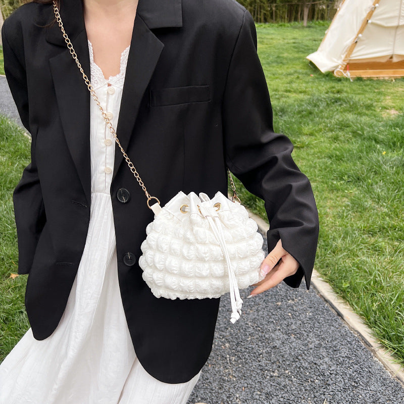 Wholesale Pleated Chain Single Shoulder Cloth Bags