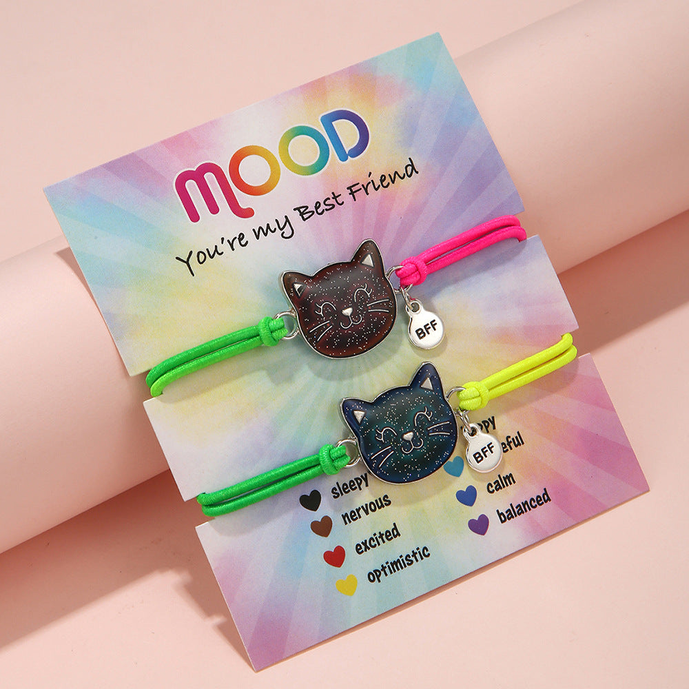 Wholesale 2pcs Temperature Sensitive Color Change Drip Oil Unicorn Bracelet