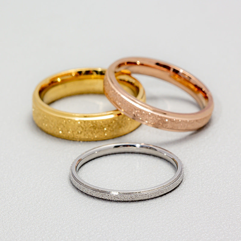 Wholesale Simple Fashion Popular Frosted Titanium Steel Ring
