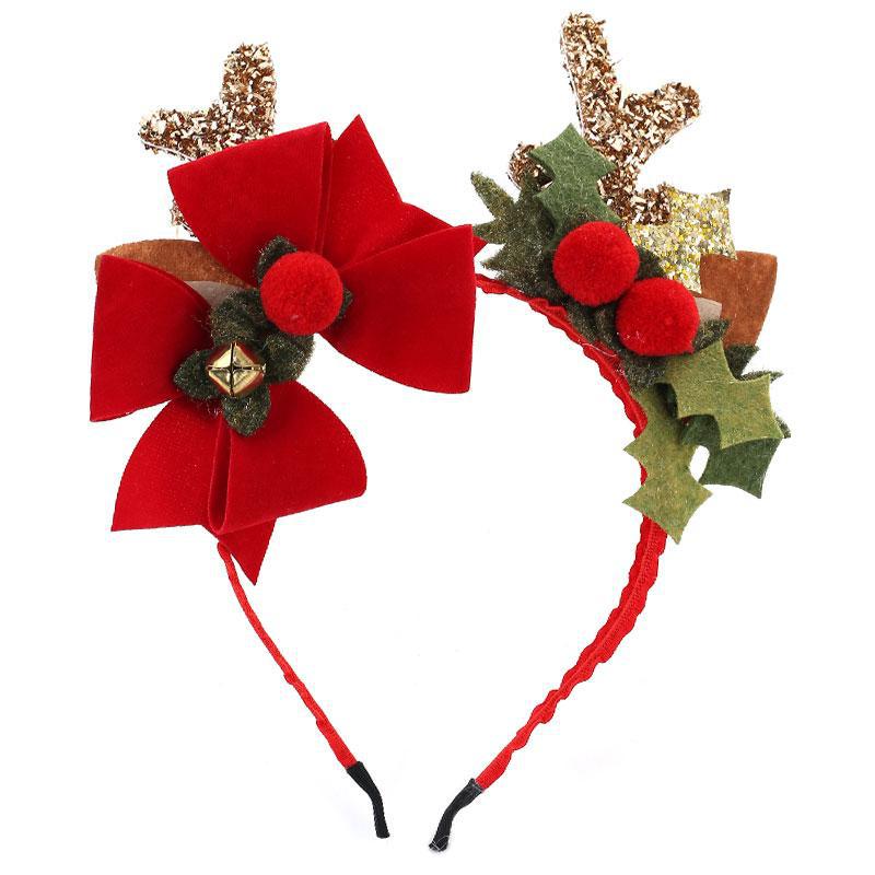 Wholesale Christmas Red Bow Fabric Headband