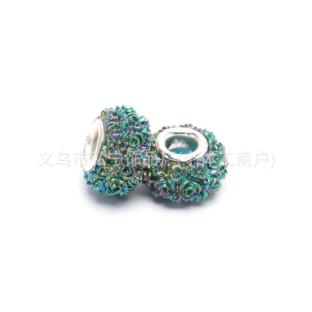 Wholesale 100pcs Eternal Flower Colorful AB Resin DIY Beads