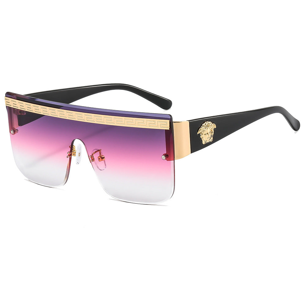 Wholesale Personalized One-Piece Eyebrow-Cut Sunglasses Men' s and Women' s Modern Sunglasses