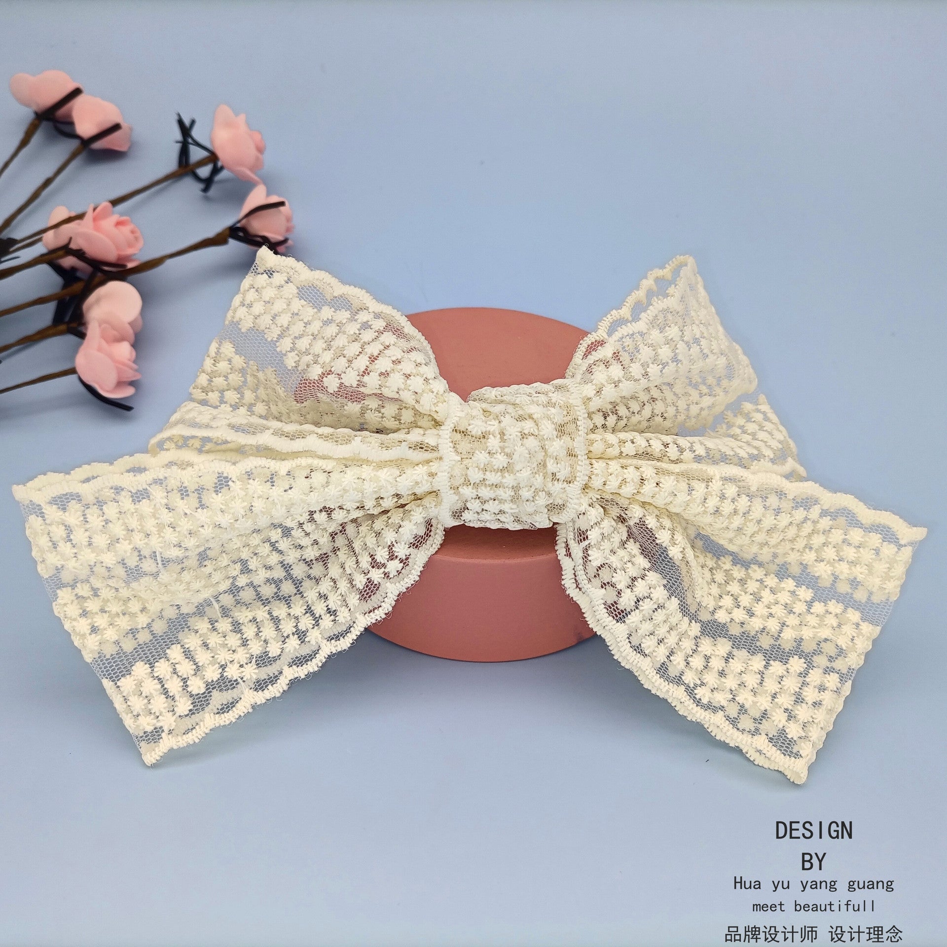 Wholesale Soufflé Letter Bow Lace Hair Clip