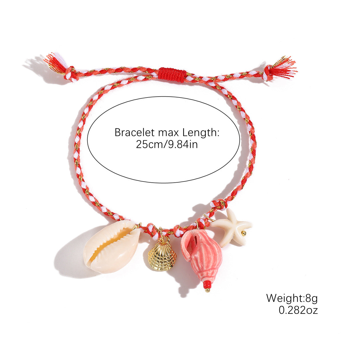 Wholesale Braided Colored Rope Necklace Pearl Shell Starfish Ceramic Fish Pendant Bohemian Necklace