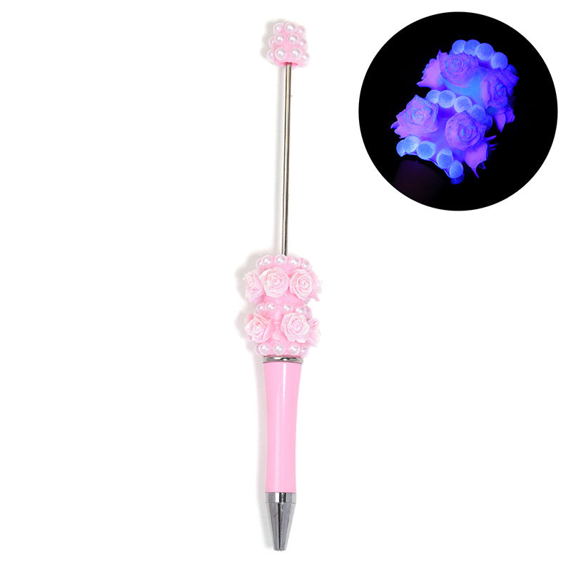 Wholesale 5pcs Heavy industry rose-shaped ballpoint pen Beadable Pen