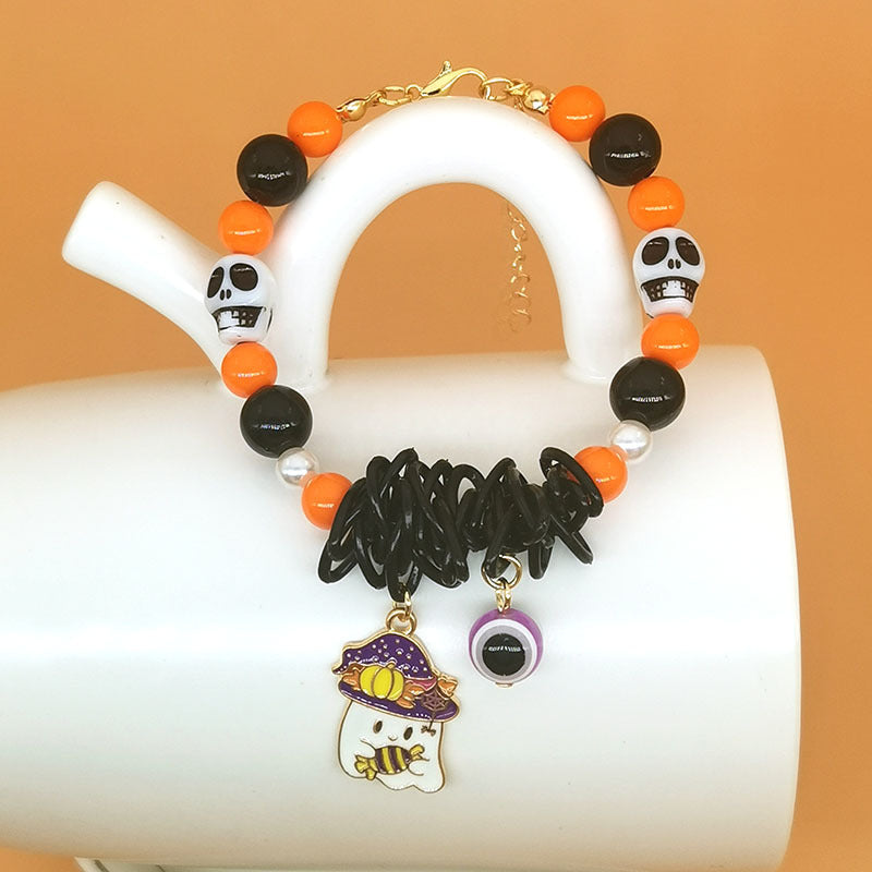 Wholesale 2PCS Halloween Pumpkin Ghost Alloy Bracelet