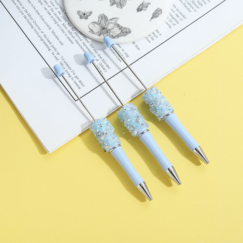 Wholesale 10pcs Beadable Pens Heavy Handmade Full Diamond Chain DIY Ballpoint Pen
