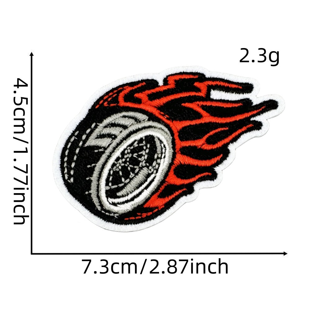 Wholesale Black and White Racing Flag Series Embroidery DIY Patches