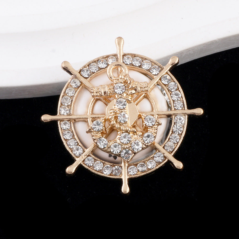 Wholesale 5pcs Diamond inlaid rotating snowflake alloy clay beads