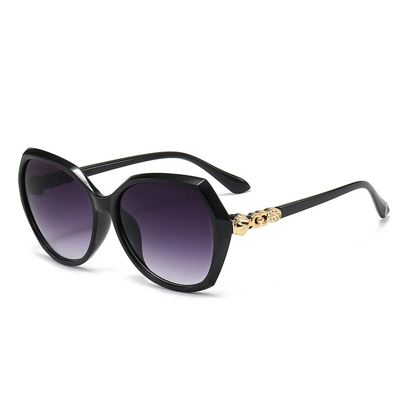 Wholesale Round face large frame sun glasses outdoor driving sunglasses