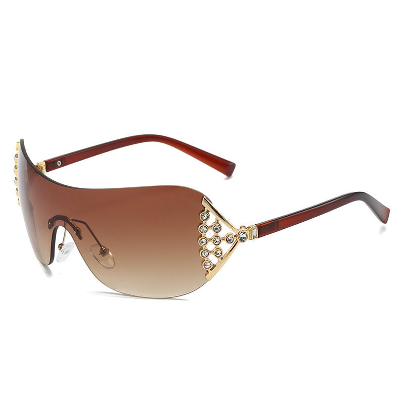 Wholesale Diamond Inlaid Frameless PC Sunglasses