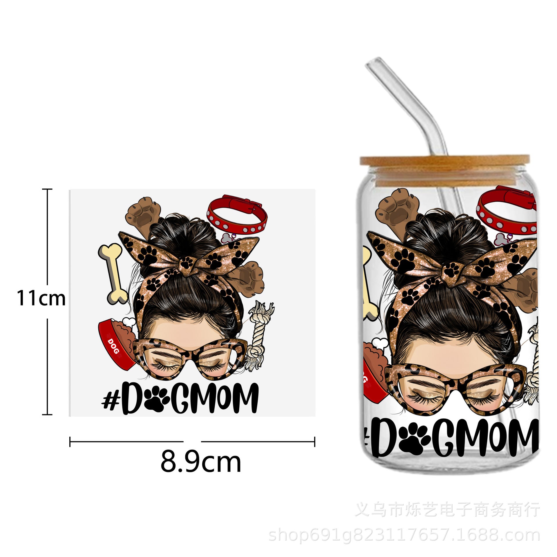 Wholesale Black Girl Series UV DTF Transfer Crystal Cup Sticker