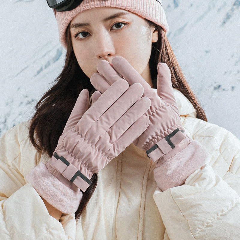 Wholesale Cloud Velvet Winter Plus Velvet Thick Touch Screen Gloves