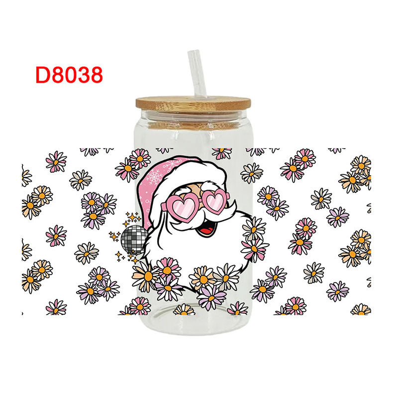 Wholesale Colorful Christmas Tree 16oz Cup UV DTF Wraps