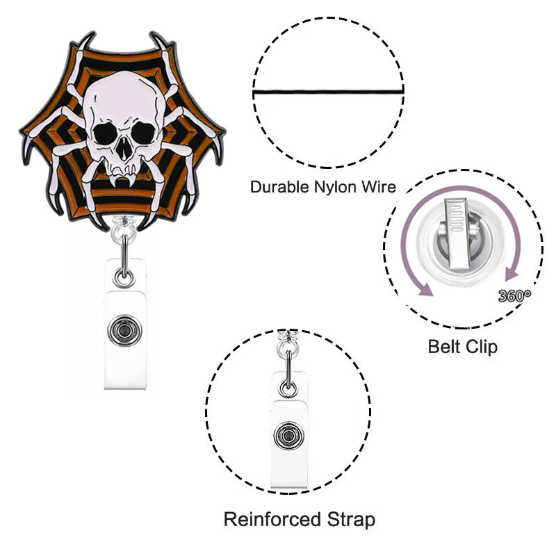 Wholesale Pumpkin Halloween Skeleton Badge Reels