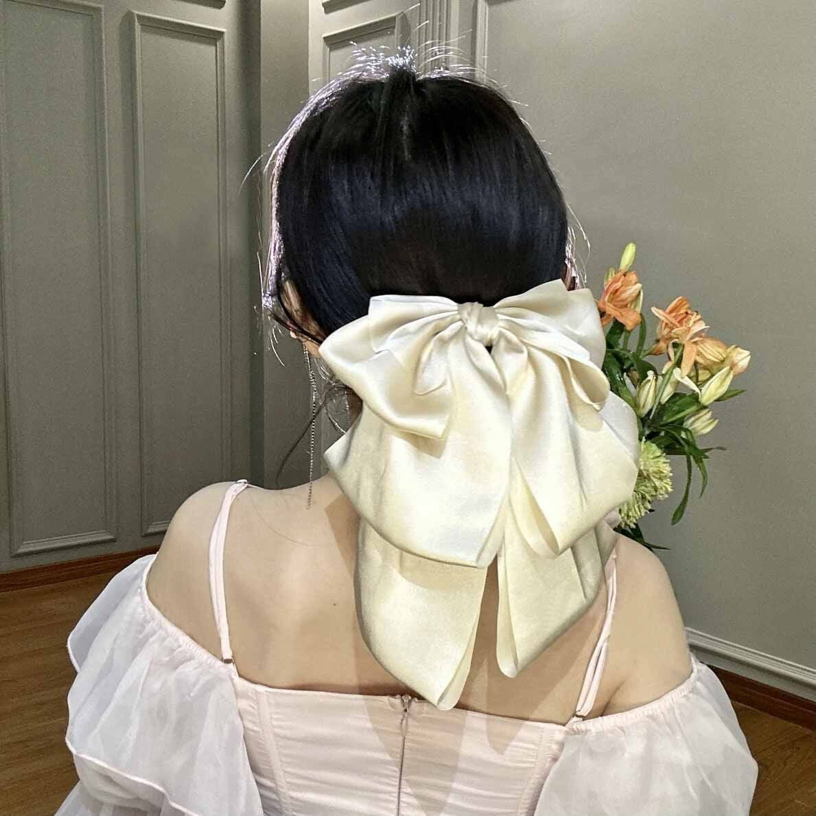 Wholesale Bow Tie Extra Large Satin Hair Clips