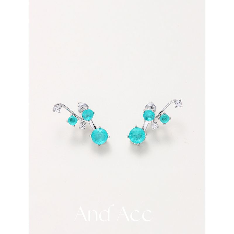 Wholesale Blue multi piece starry earrings without collision