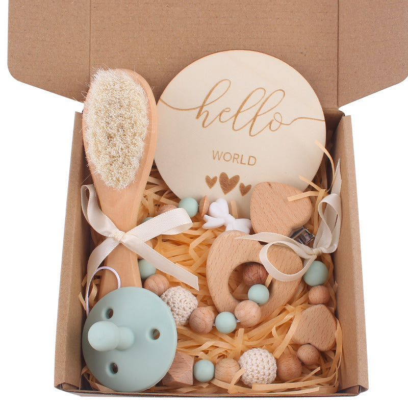 Wholesale Baby Beech Teether Handmade Bow Pacifier Chain Soothing Five-piece Set