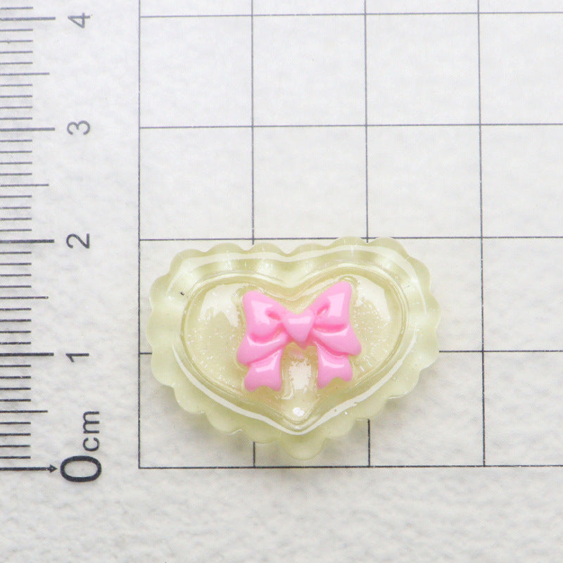 Wholesale 10pcs Pearlescent Love Resin Accessories DIY Cream Glue Handmade FlatBack
