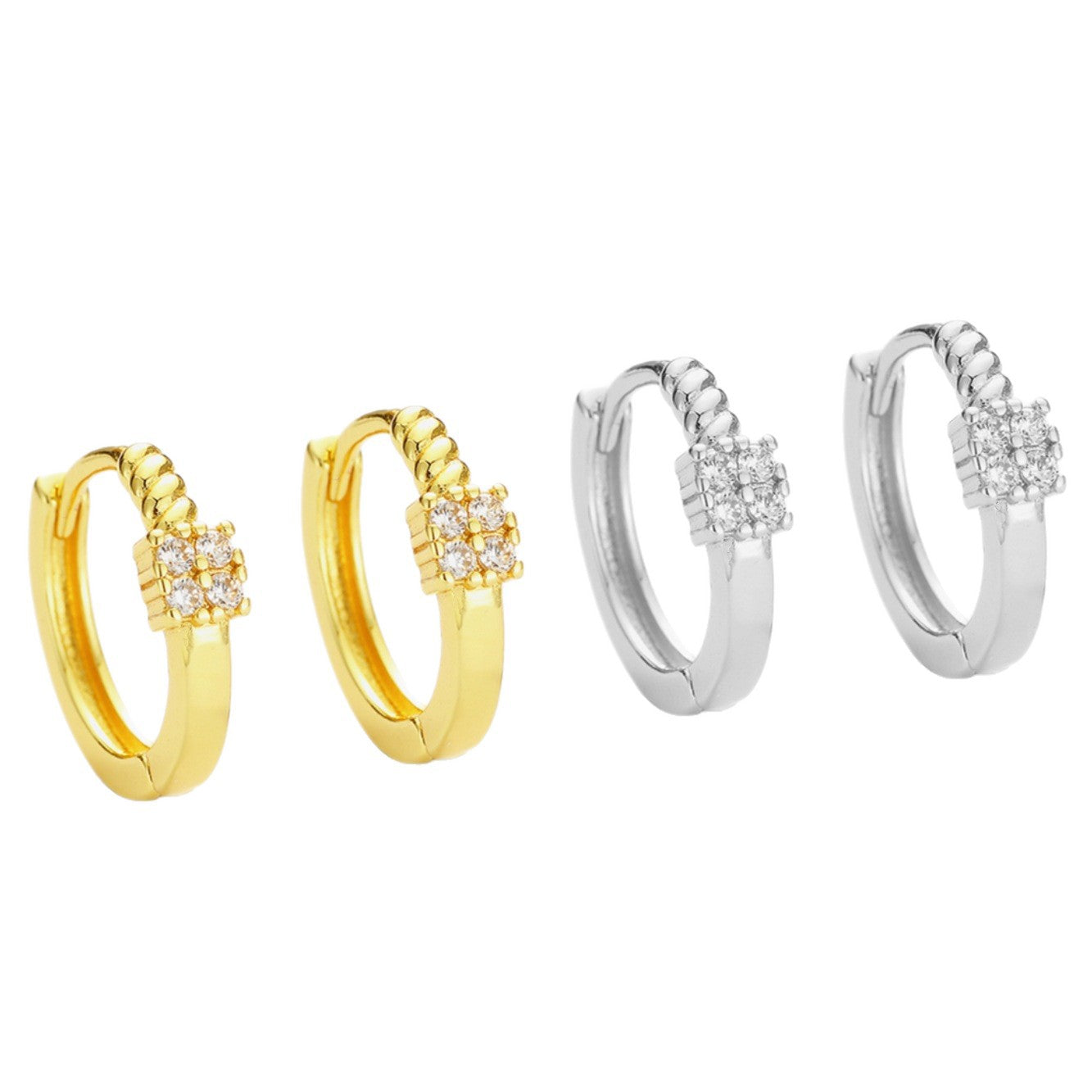 Wholesale Diamond-studded geometric twist earrings,  unique and elegant women' s ear cuffs