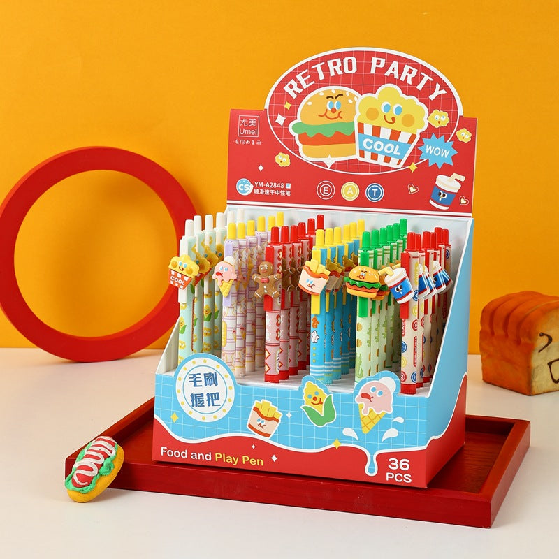 Wholesale Plastic Fun Button Neutral Black Pen