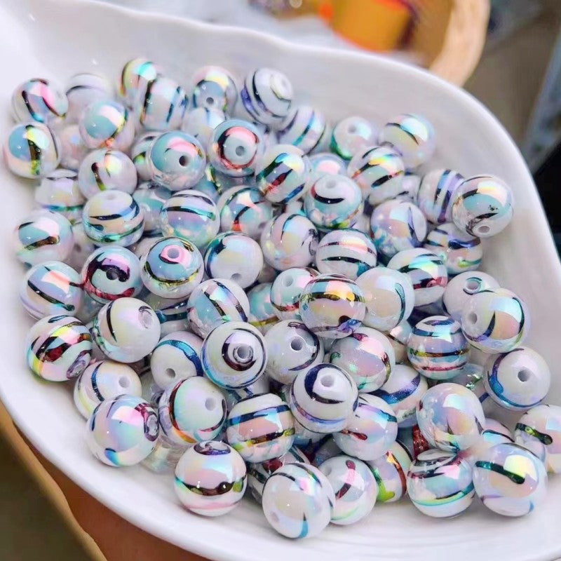 Wholesale 200PCS Plastic Resin Round UV Colored Spring Beads