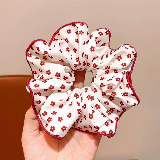 Wholesale High-Quality Red Polka Dot Bow Hair Scrunchies