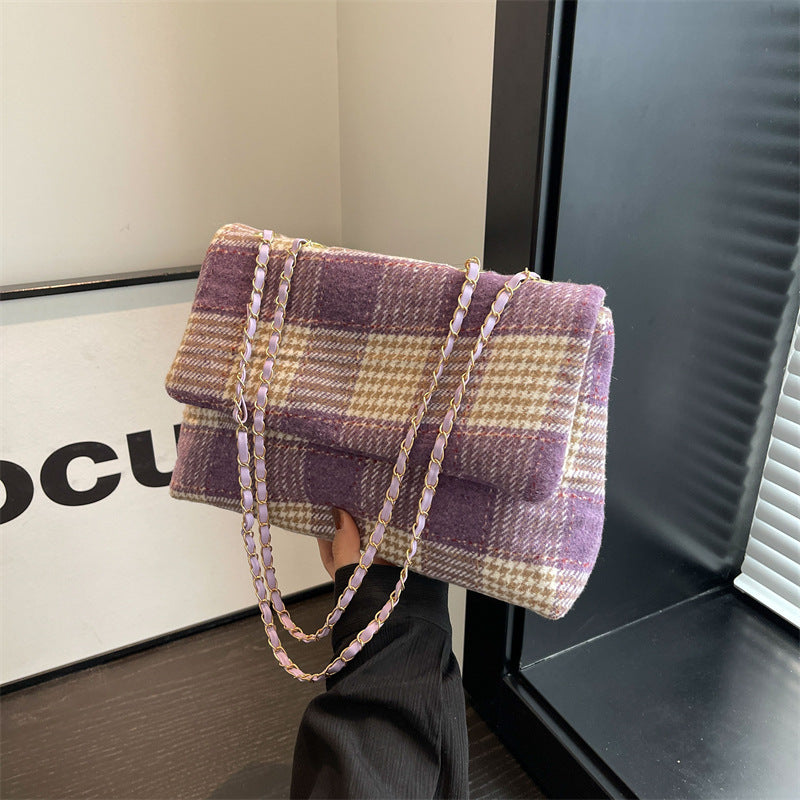 Wholesale Plaid Canvas Shoulder Bag