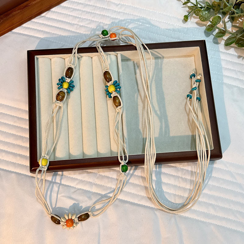 Wholesale Women's Versatile Dress Accessories Waist Rope Bohemian Braided Hemp Rope Waist Chain Thin Belt