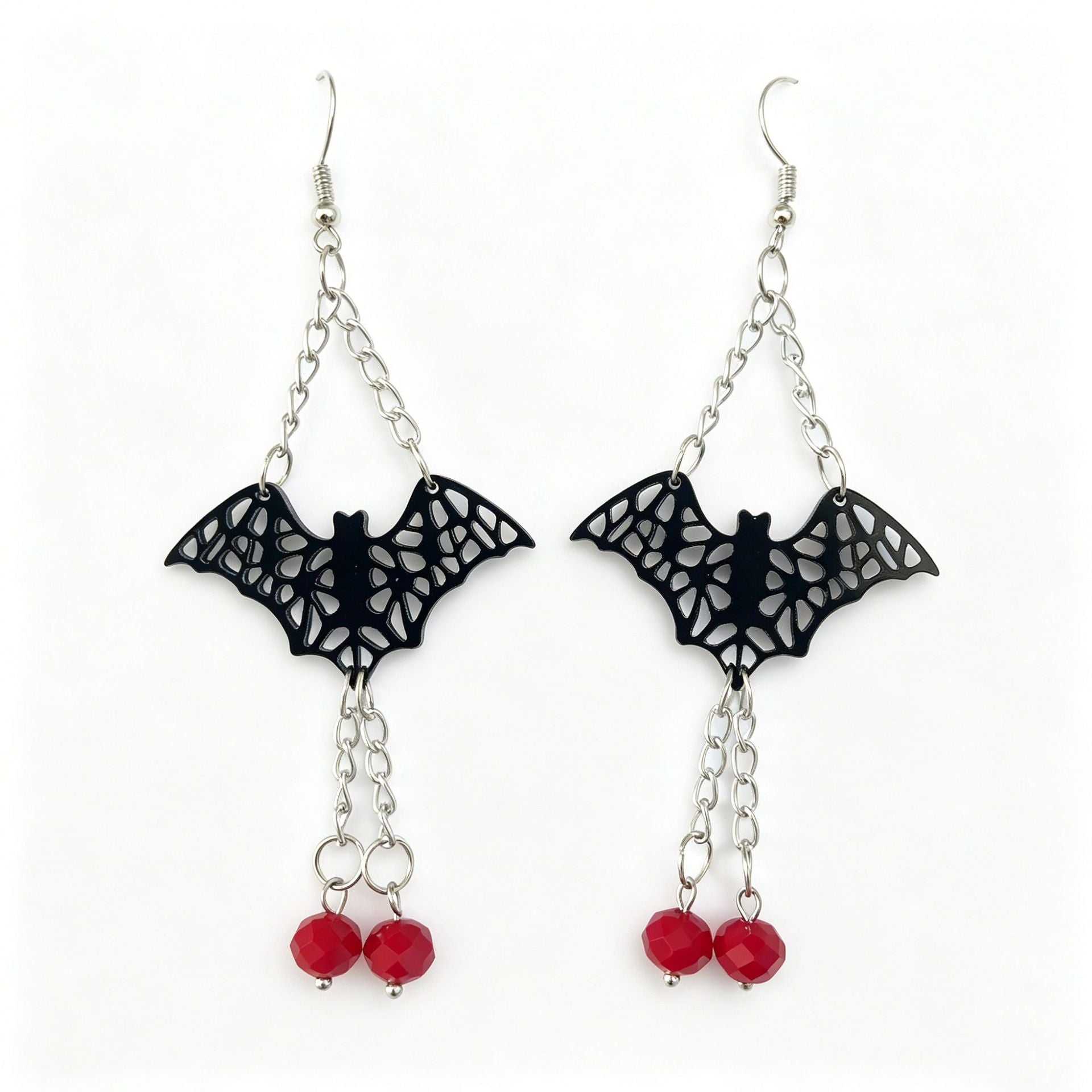 Wholesale Acrylic Earrings With  Bat  Web Design Dark Punk Style Fashion Jewelry Accessory