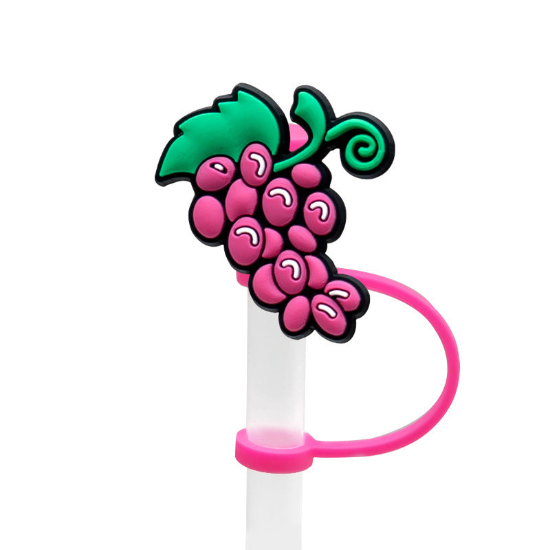 Wholesale 8-10mm 10PCS/PACK Plant and Fruit Silicone Dustproof Straw Caps