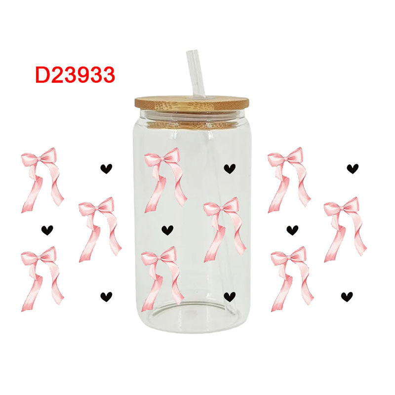 Wholesale Cute little bow 16oz Cup UV DTF Wraps