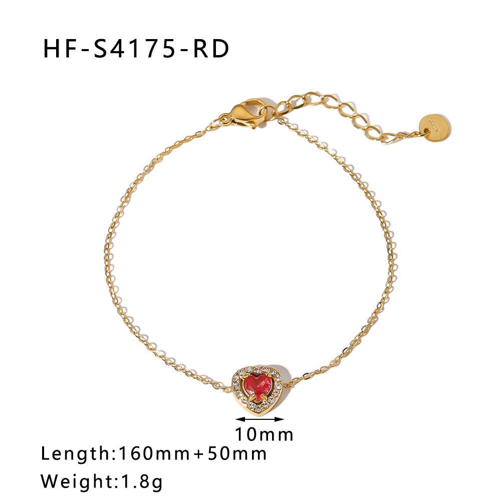 Wholesale Sunflower Stainless Steel Bracelet Love Zircon Geometric Bracelet