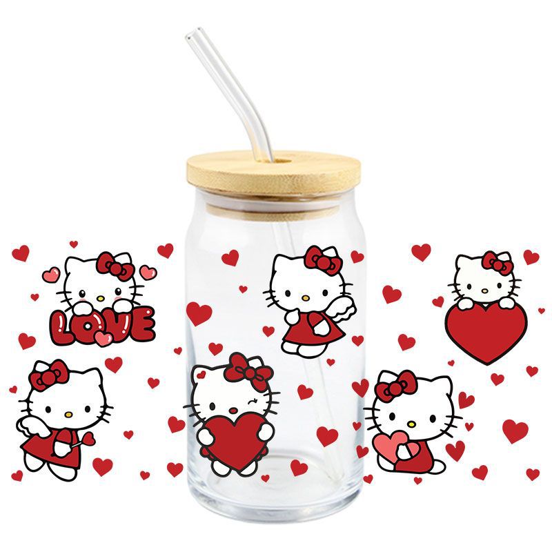 Wholesale 5pcs Cartoon Cute Cat 16oz Cup UV DTF Wraps OLY Exclusive