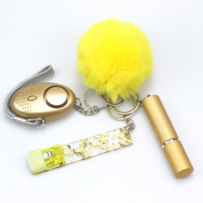 Wholesale Plastic Hairball ATM Card Reader Empty Perfume Bottle Keychain Set