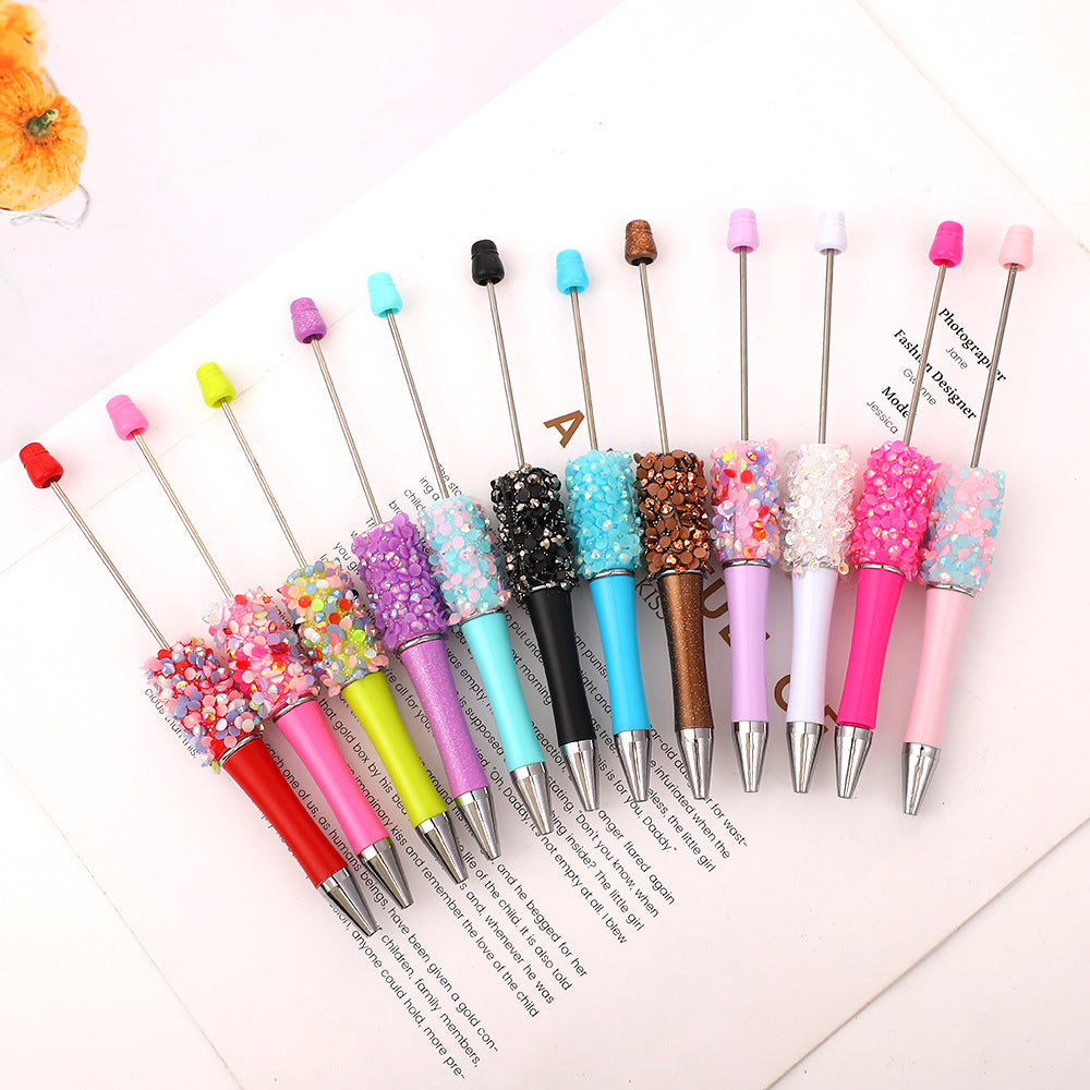 Wholesale DIY Sequin Bead Pen Colorful Resin Ballpoint Pen