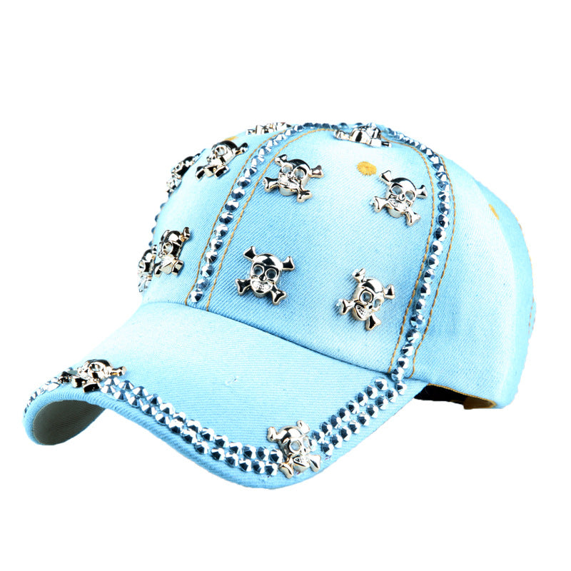 Wholesale Skull Diamond Denim Baseball Cap