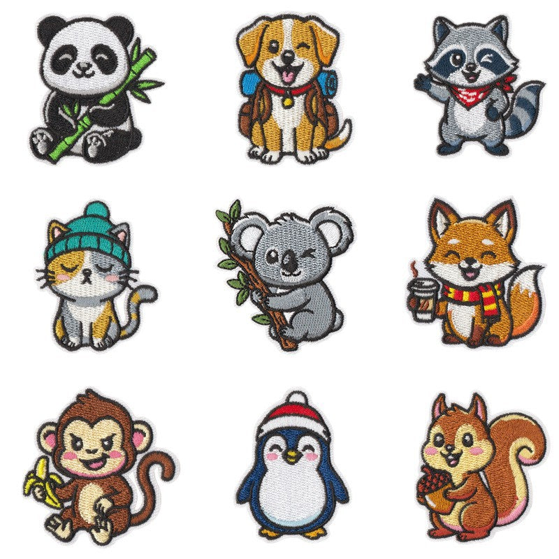 Wholesale Cute Forest Animal Embroidery Patches Set Of 9 Iron On DIY Decorative Accent For Kids Clothing Repair Backpack Hat Decor