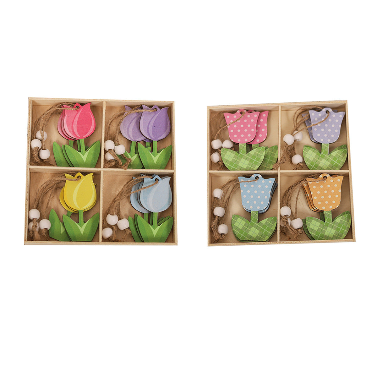 Wholesale of Mother's Day Four Grid Wooden Pendants